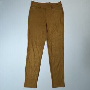 Diane Gilman DG2 Women’s Pants Medium Brown Faux Suede Stretch Skinny Jeggings